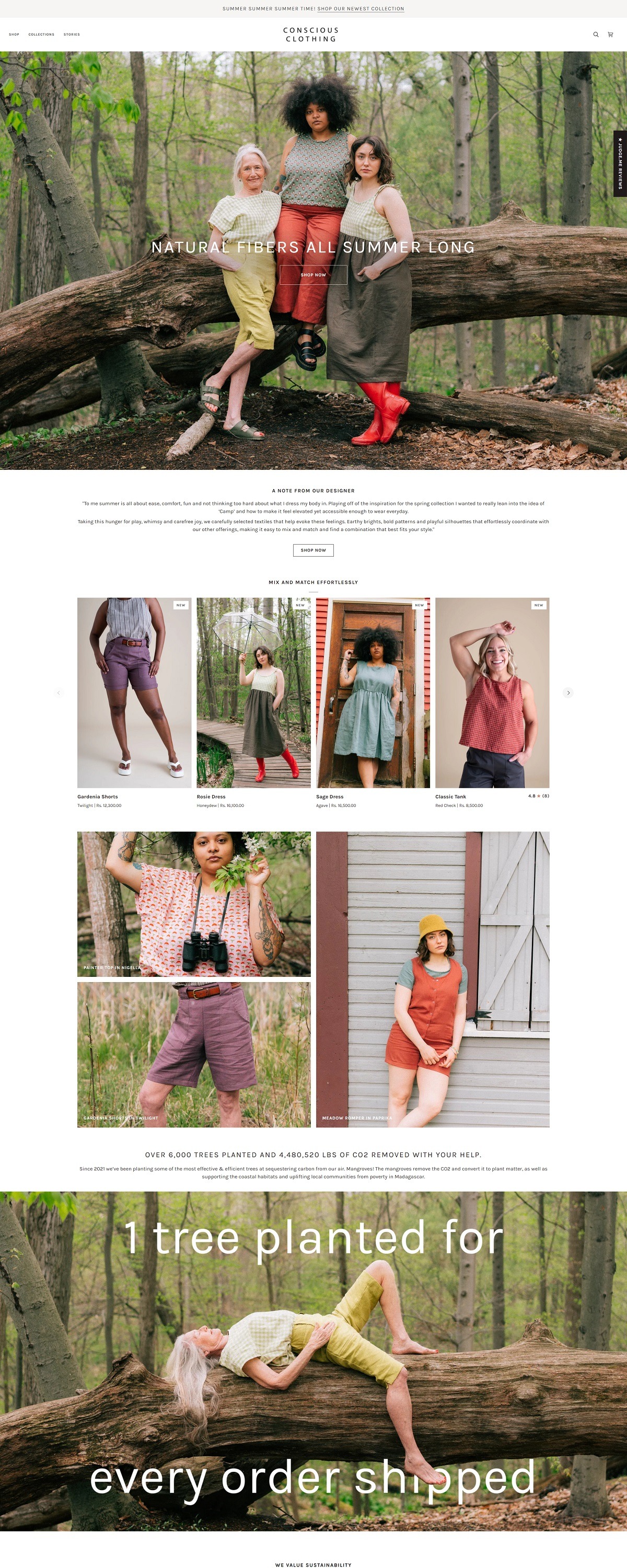 eCommerce website: Conscious Clothing