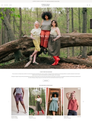eCommerce website: Conscious Clothing