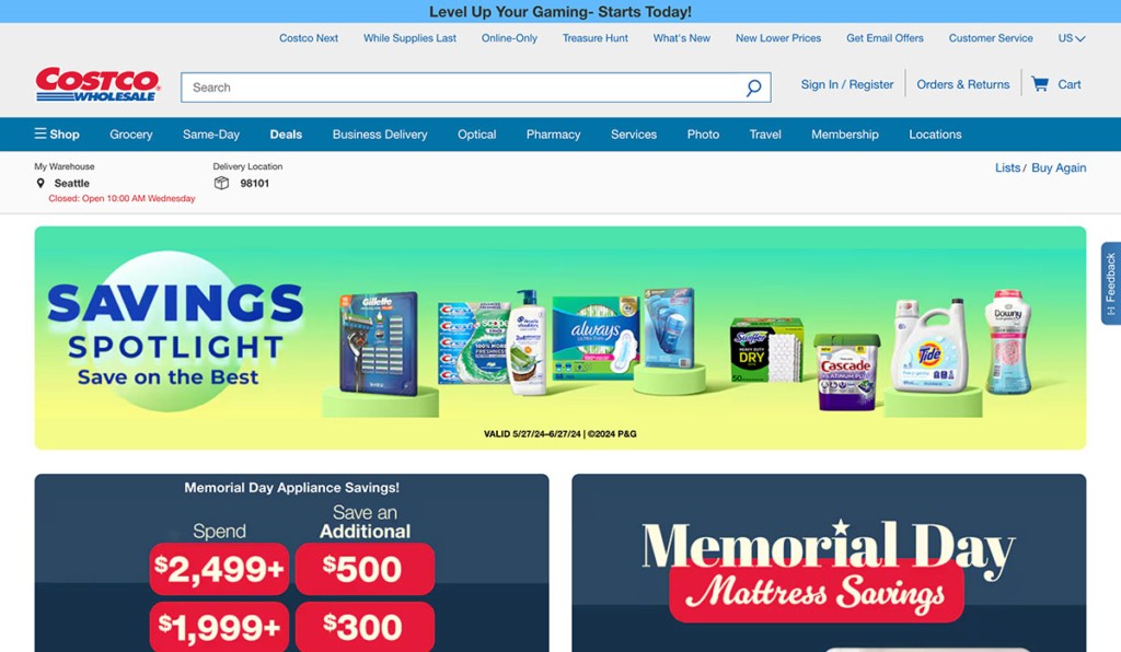 costco ecommerce website usa