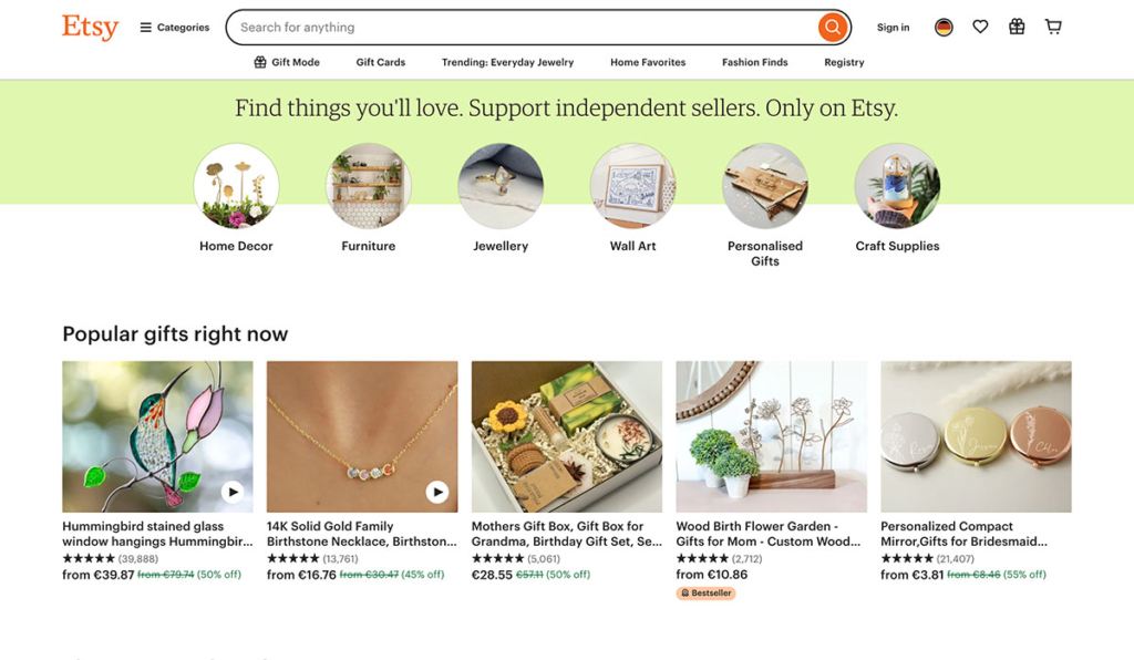 etsy ecommerce website usa