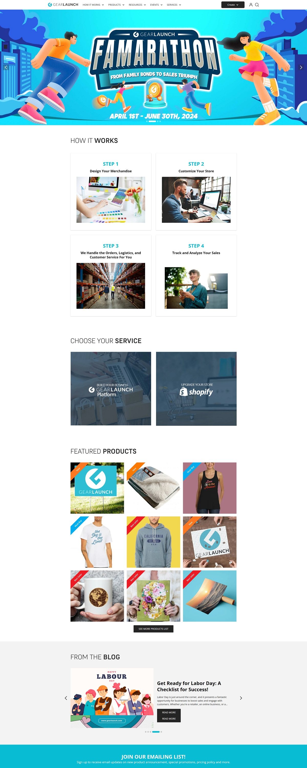 eCommerce website: Gear Launch
