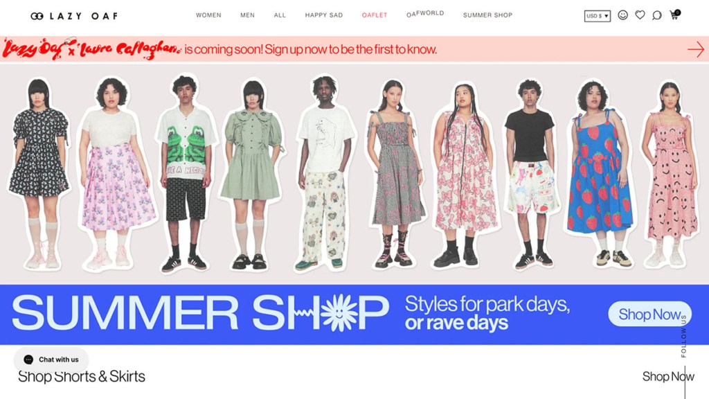 lazy oaf shopify store