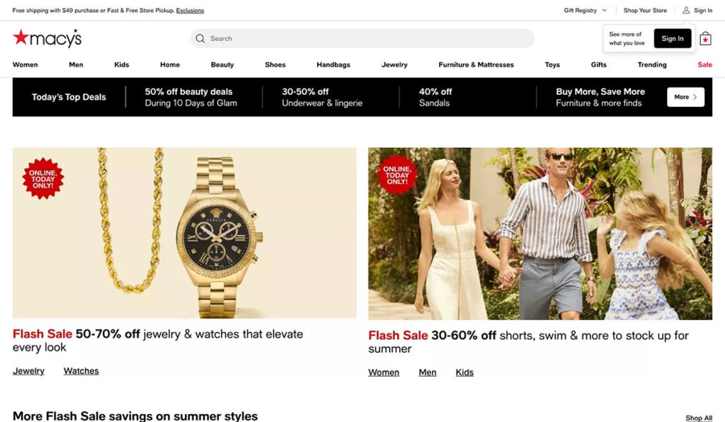macys ecommerce website usa