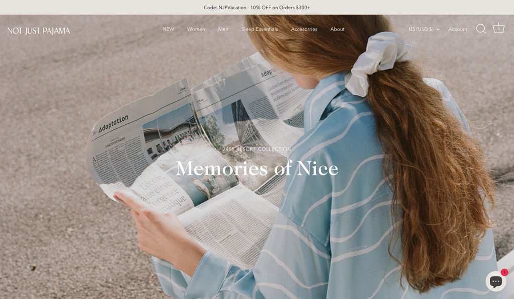 not just pijama best wix ecommerce website designs