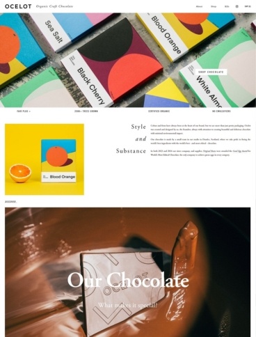 eCommerce website: Ocelot Chocolate