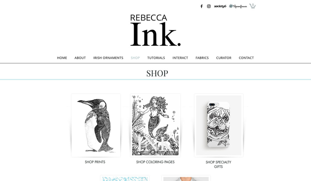 rebecca ink best wix ecommerce website designs