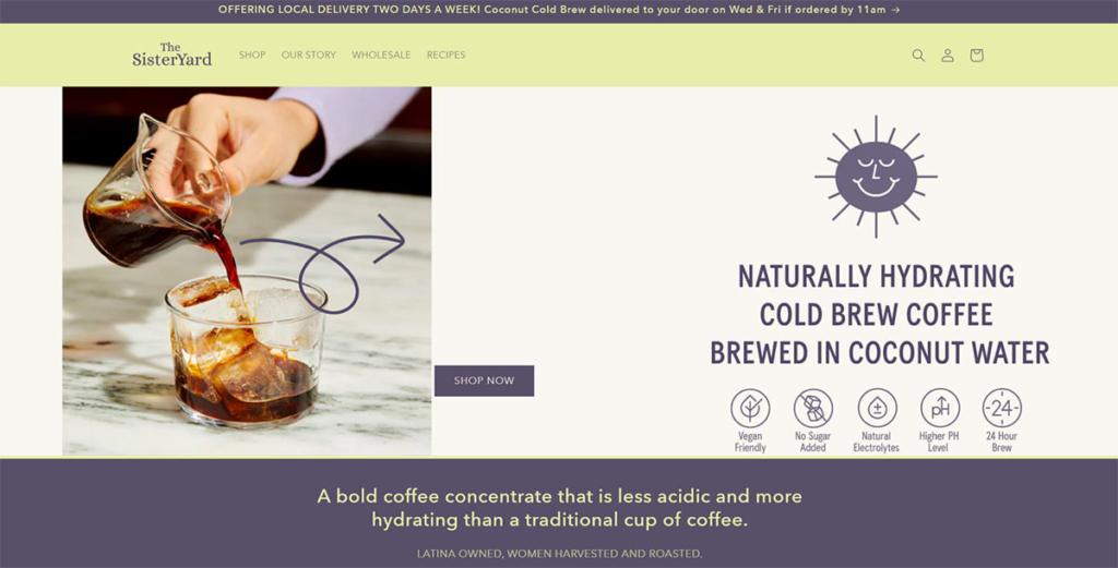 the sisteryard homepage