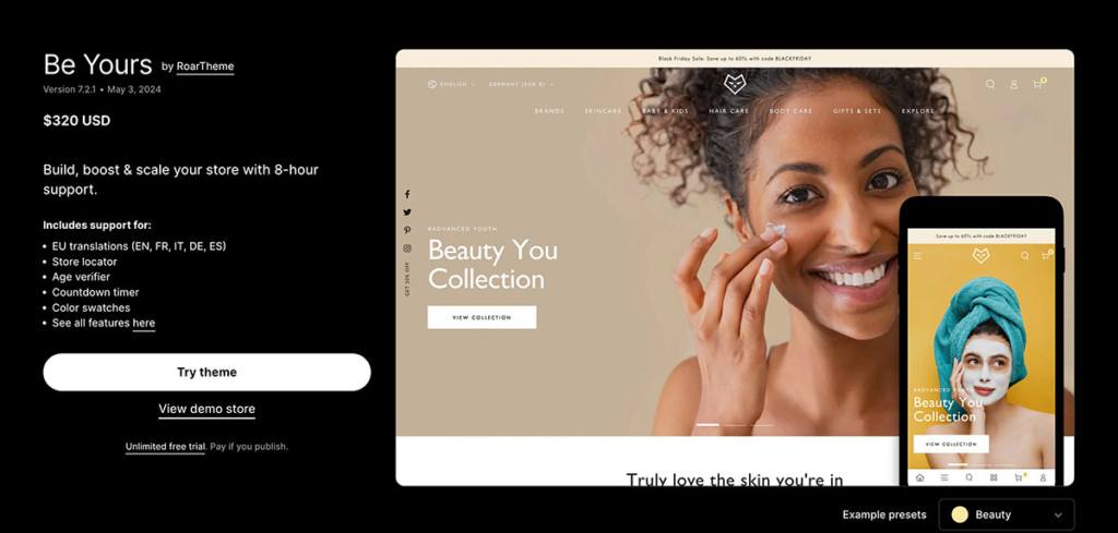 Be Yours shopify theme