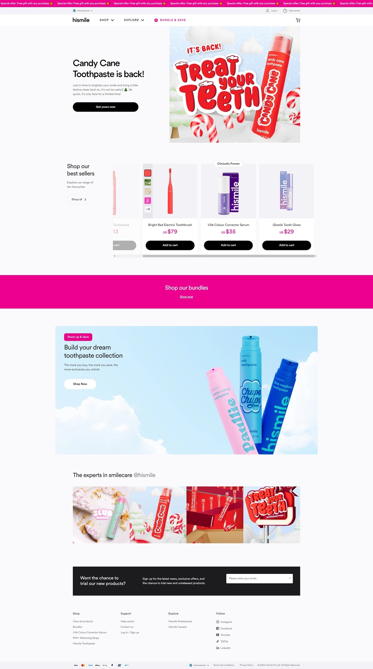eCommerce website: Hismile