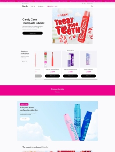 eCommerce website: Hismile