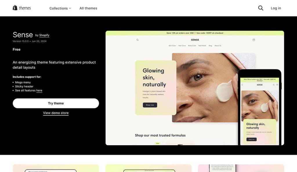Sense free shopify theme
