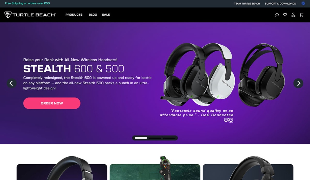 Turtle-Beach homepage