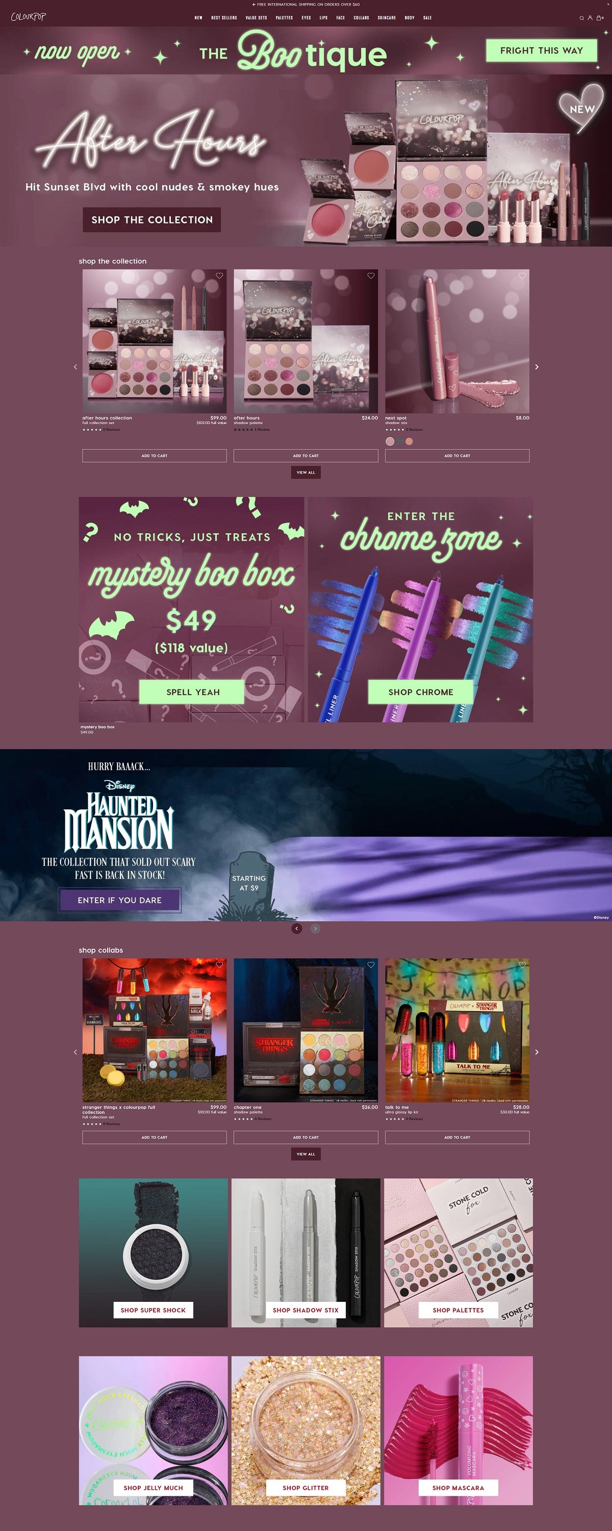 eCommerce website: ColourPop Cosmetics