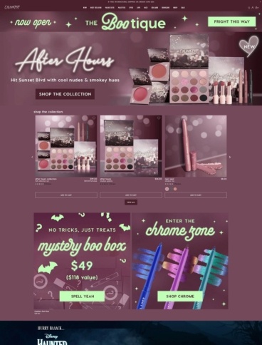 eCommerce website: ColourPop Cosmetics