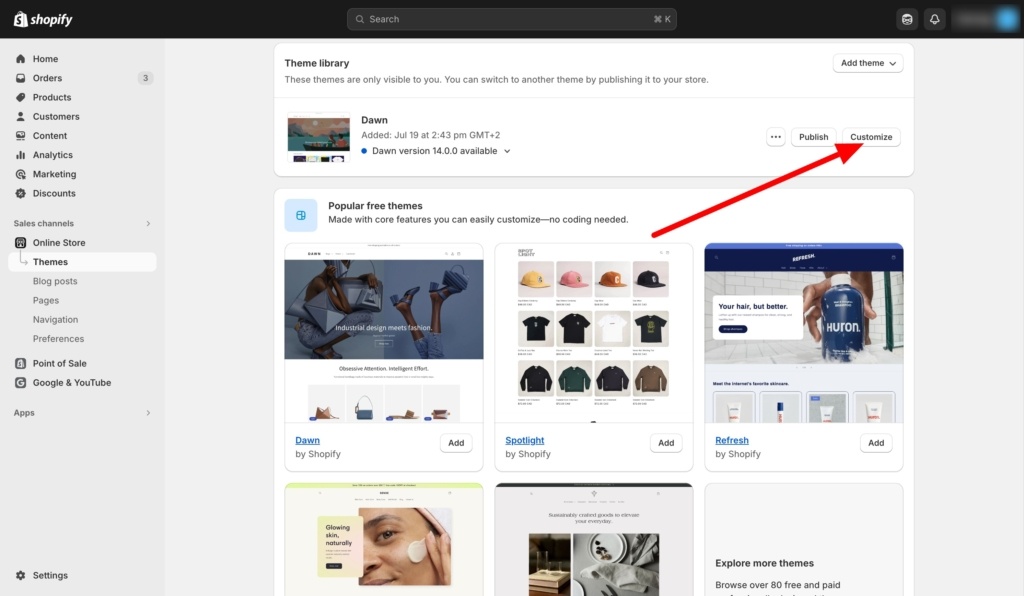 customize shopify theme