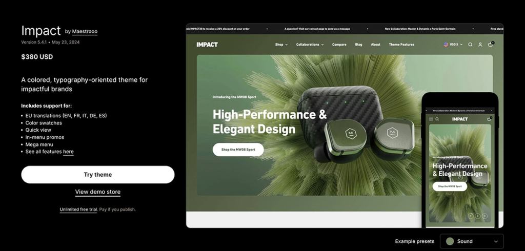 impact shopify theme
