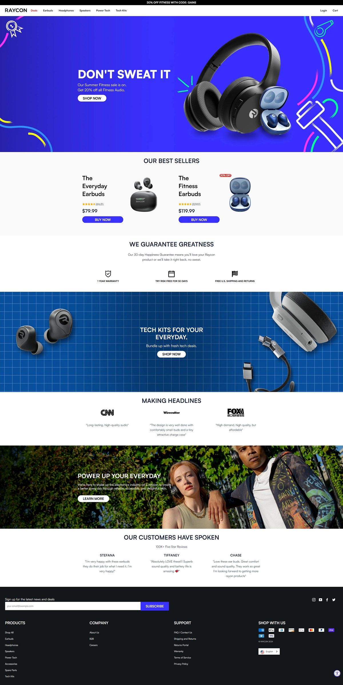 eCommerce website: Raycon