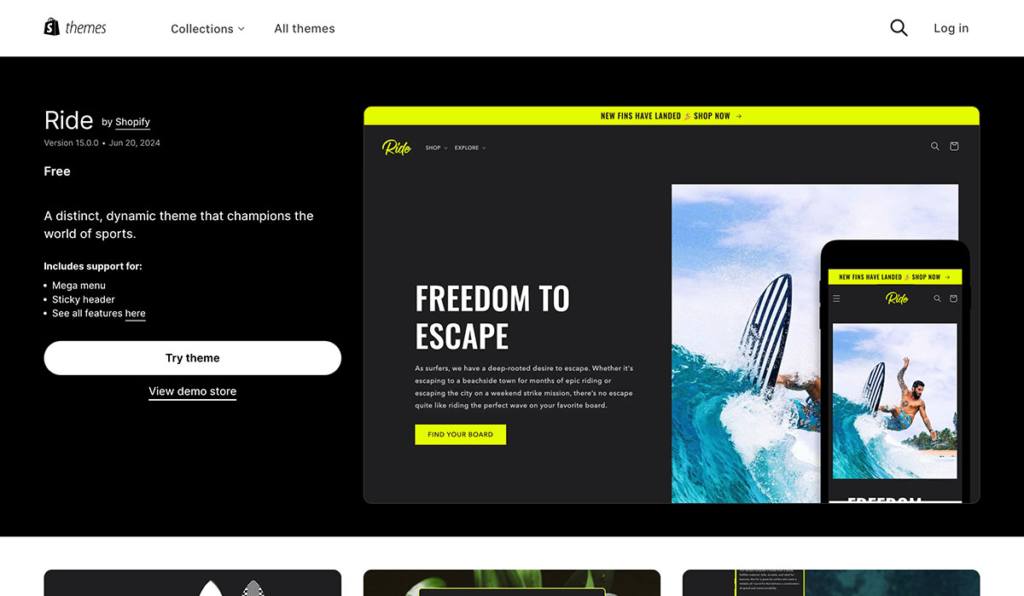 ride free shopify theme