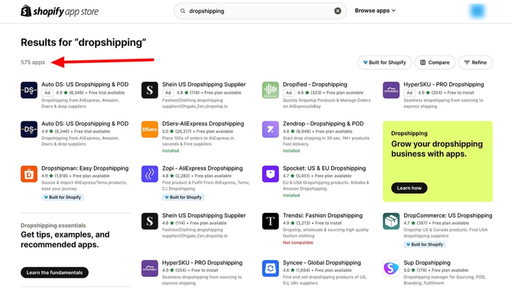 shopify dropshipping apps