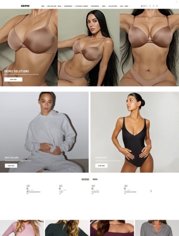 eCommerce website: SKIMS