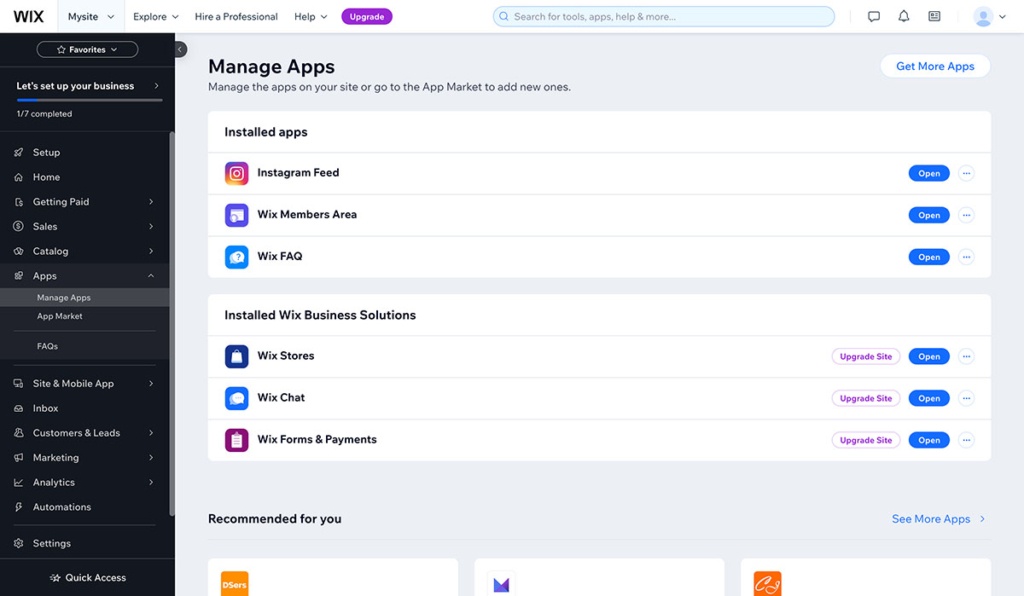 wix apps and integrations