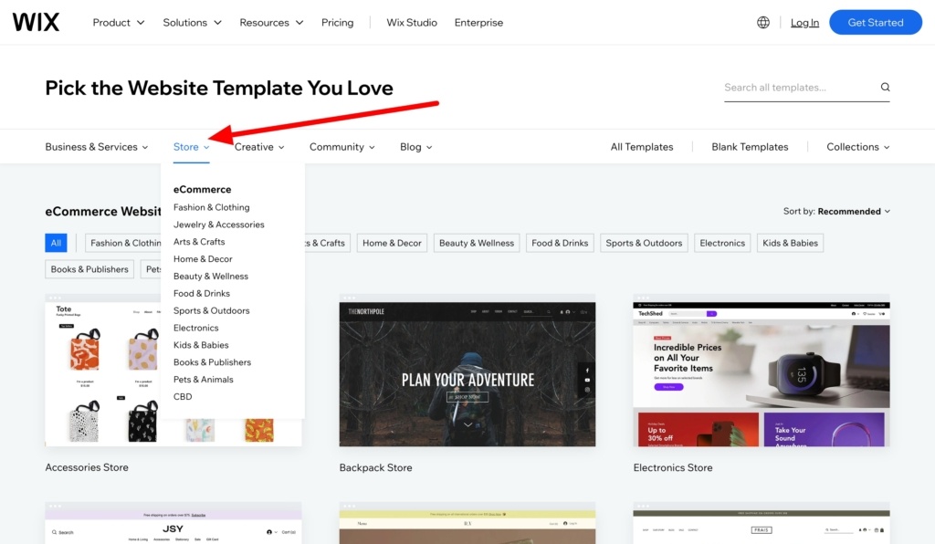 wix ecommerce templates