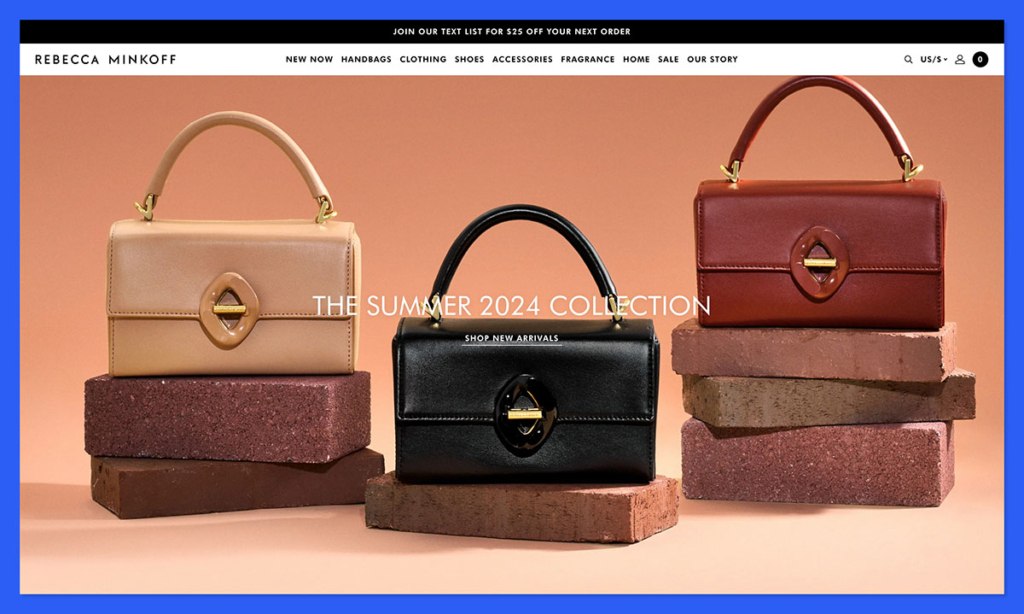 Rebecca-Minkoff homepage example