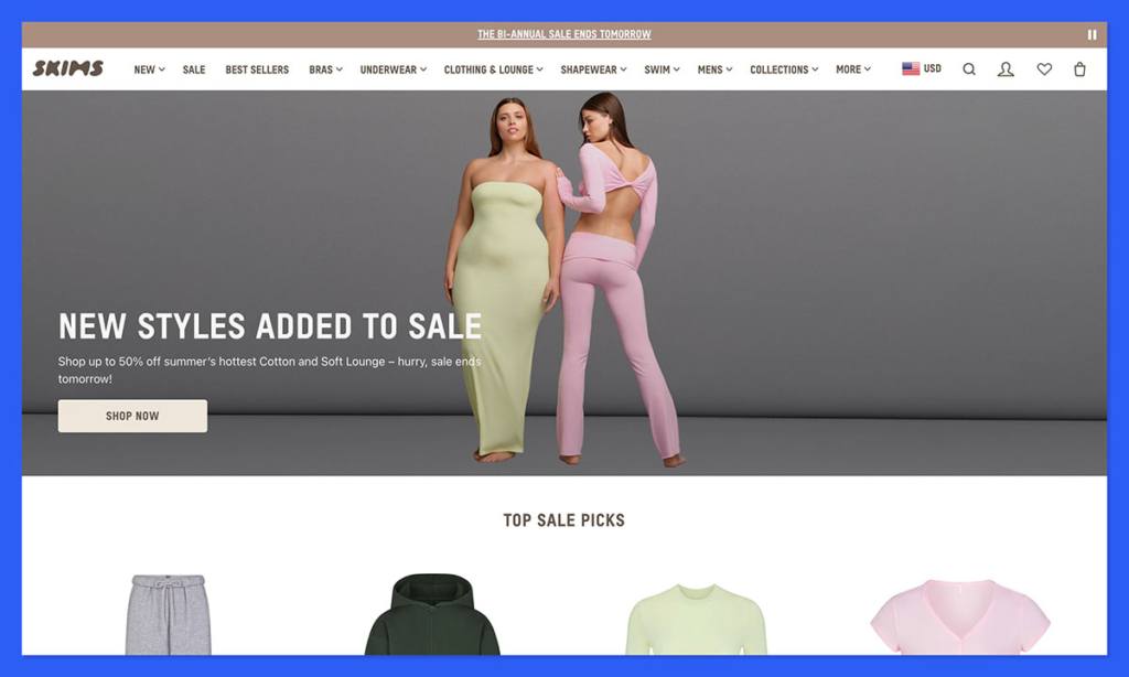 SKIMS homepage example