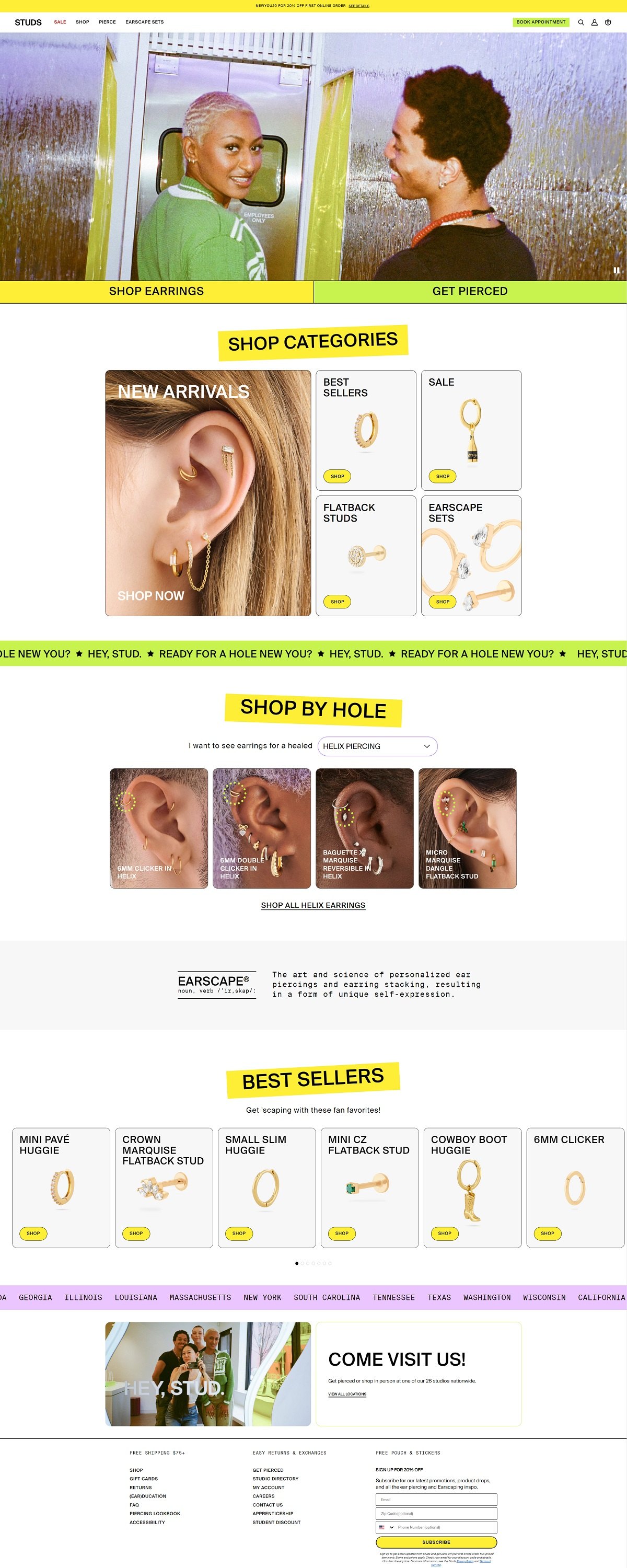 eCommerce website: Studs