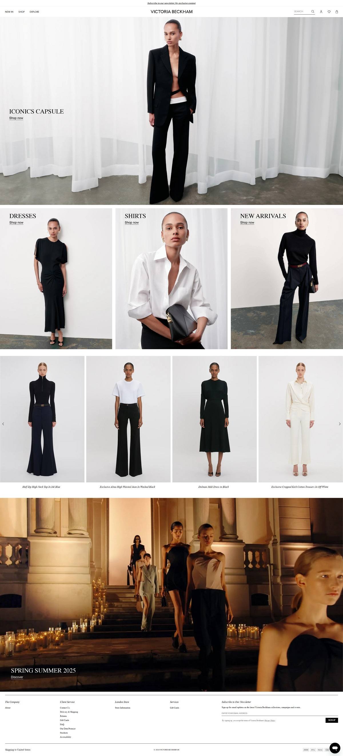 eCommerce website: Victoria Beckham