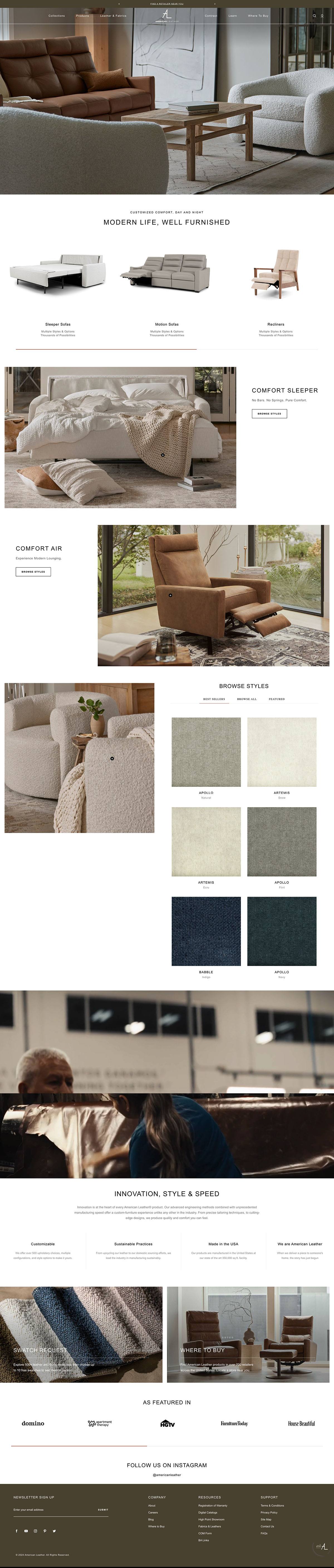 eCommerce website: American Leather