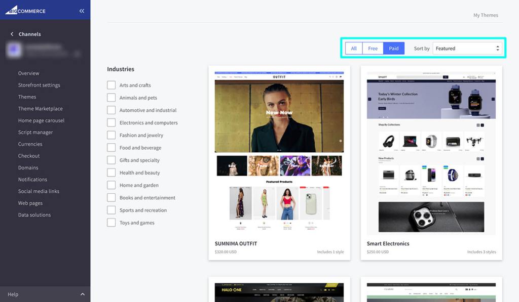 bigcommerce templates and themes
