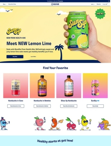 eCommerce website: Health-Ade