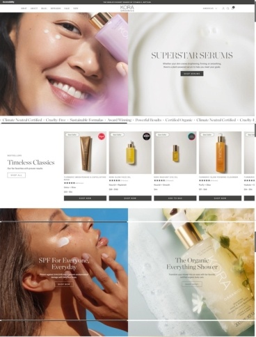 eCommerce website: Kora Organics