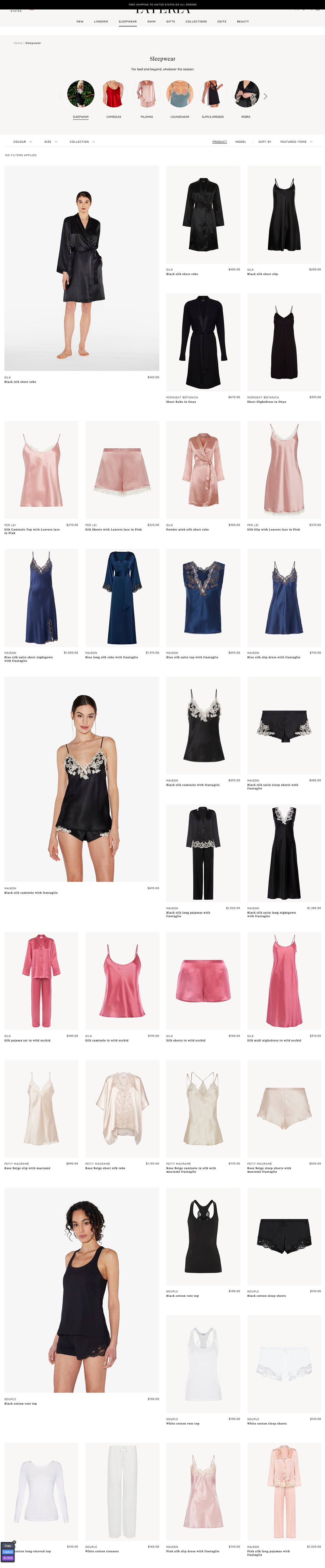 eCommerce website: La Perla