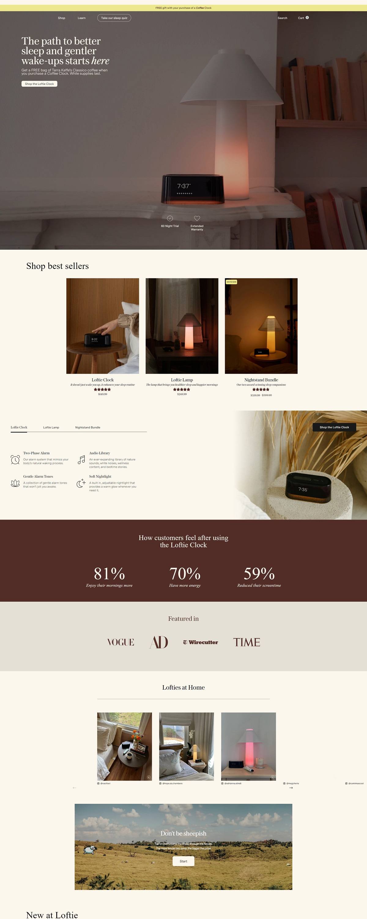 eCommerce website: Loftie