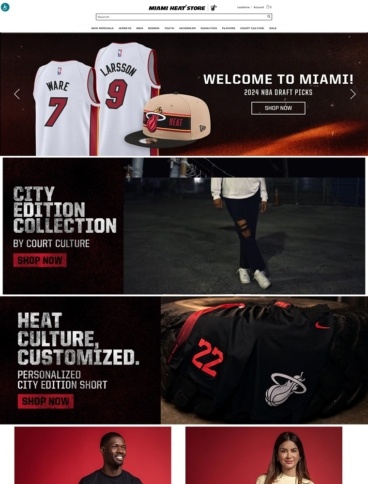 eCommerce website: Miami HEAT Store