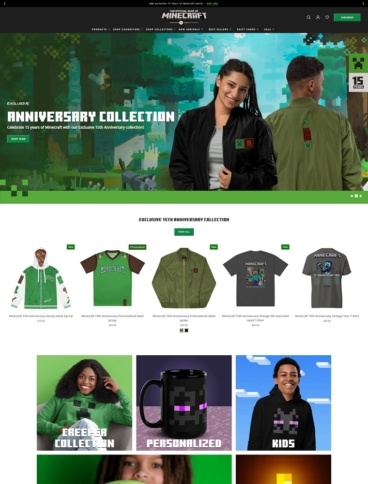 eCommerce website: Minecraft Official Shop
