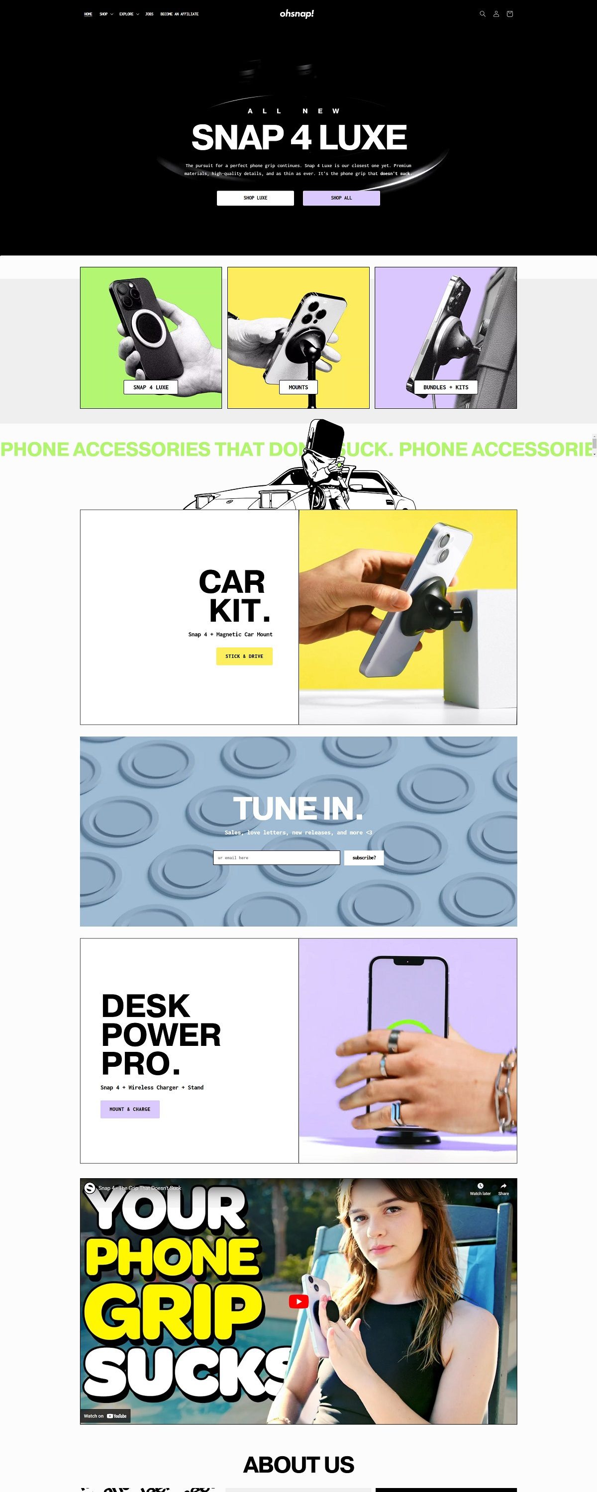 eCommerce website: Ohsnap