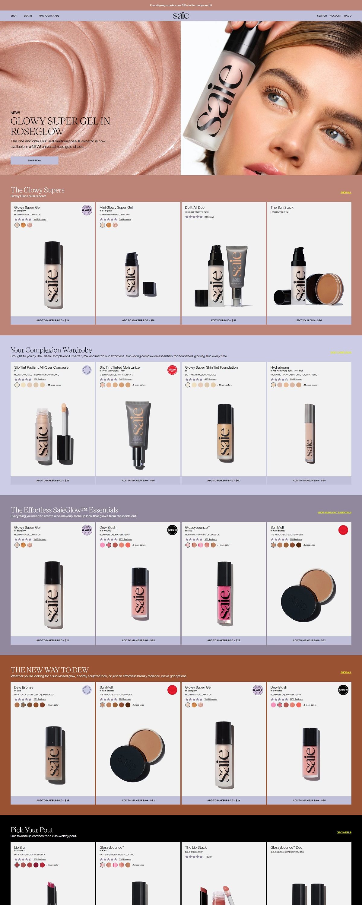 eCommerce website: Saie