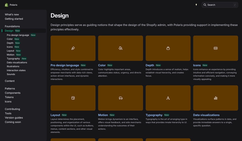 shopify polaris design
