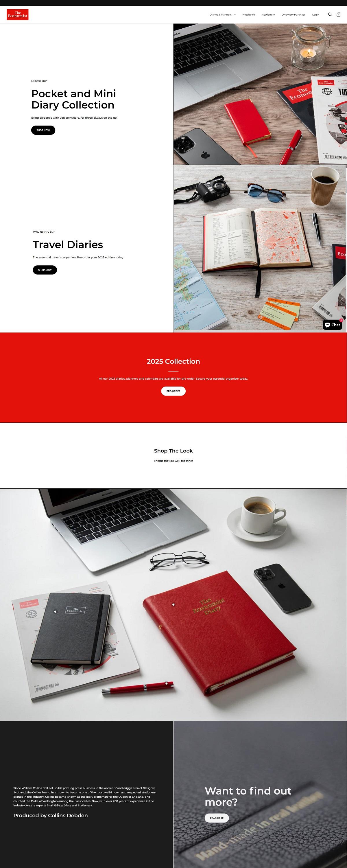 eCommerce website: The Economist Diaries