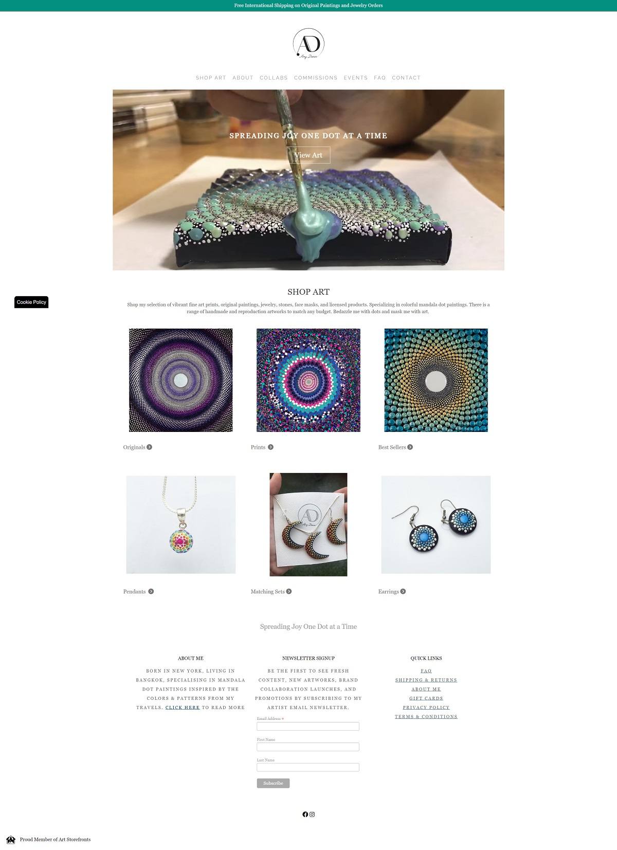 eCommerce website: Amy Diener