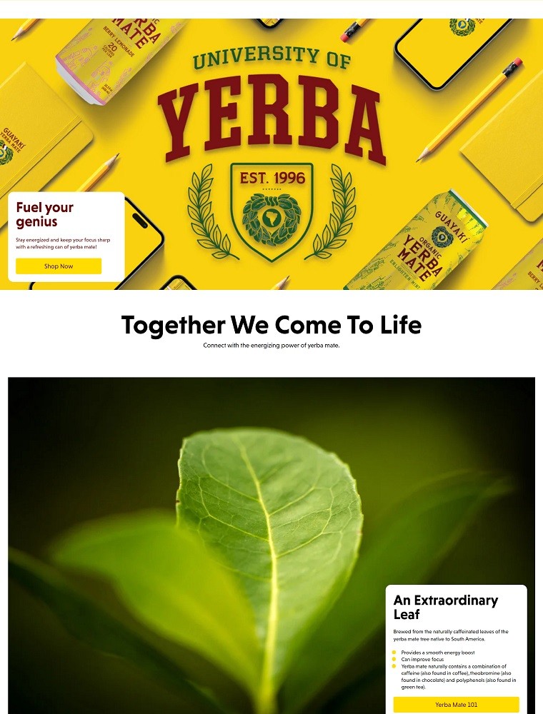 eCommerce website: Guayakí