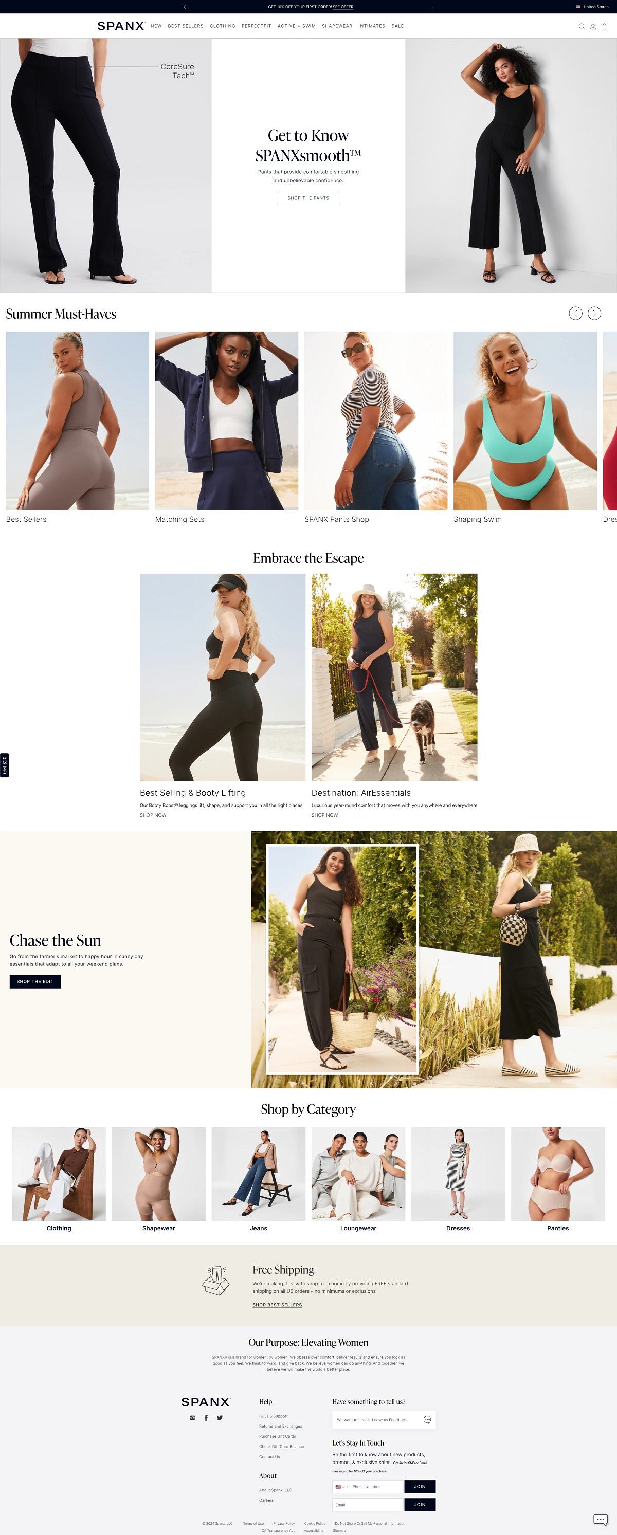 eCommerce website: Spanx