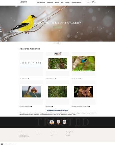 eCommerce website: Tim Laman Fine Art