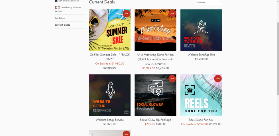 art storefronts marketing packages