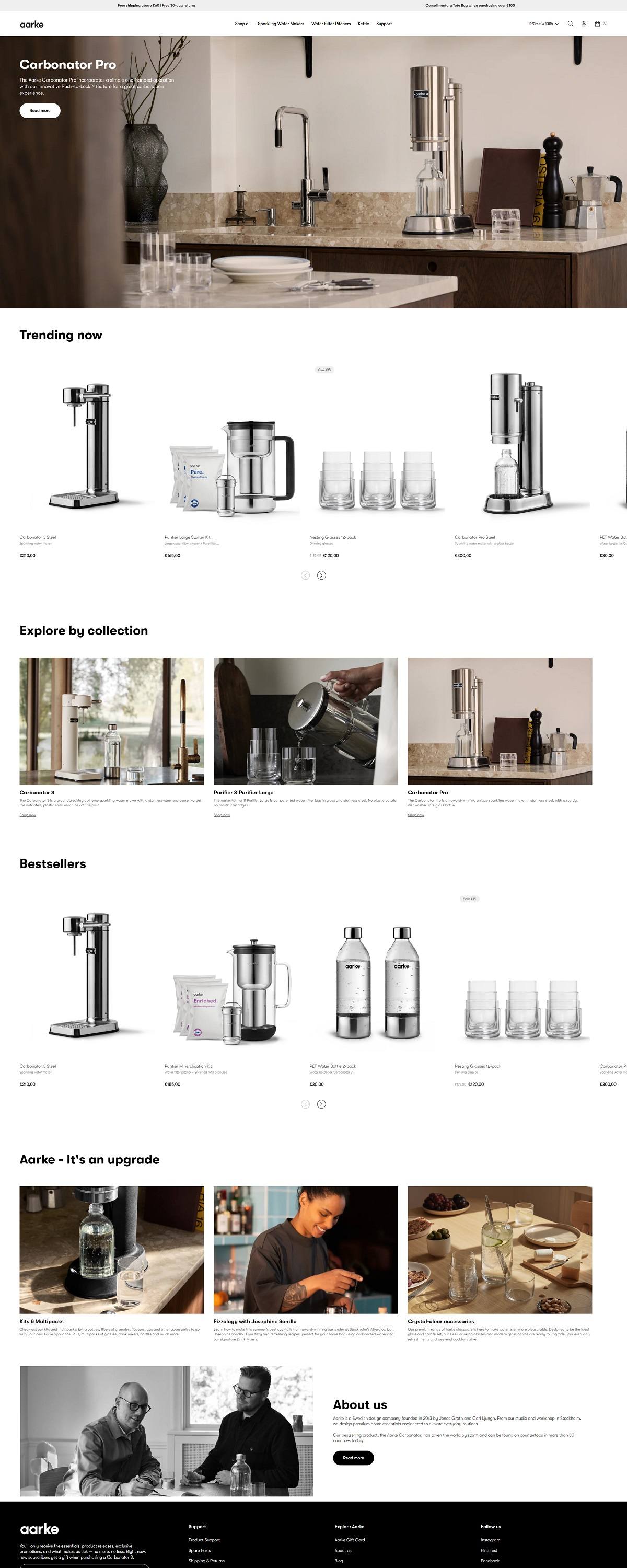 eCommerce website: Aarke