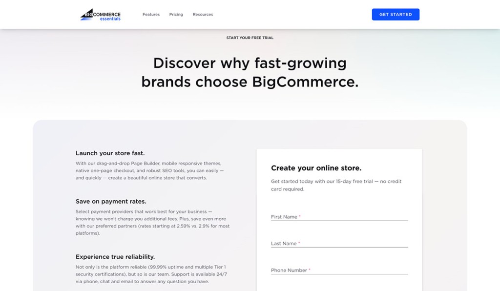 bigcommerce new free trial