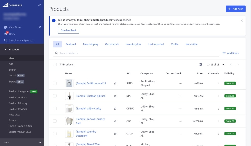 bigcommerce products